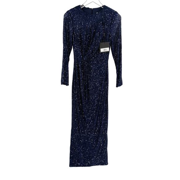 MAC DUGGAL Dress Size 2 Evening Gown Sequin Black Silver Short Sleeve Ombre NEW - Picture 7 of 9